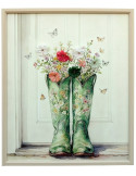 Tableau mural floral bottes vertes 50x60 cm Chedigny