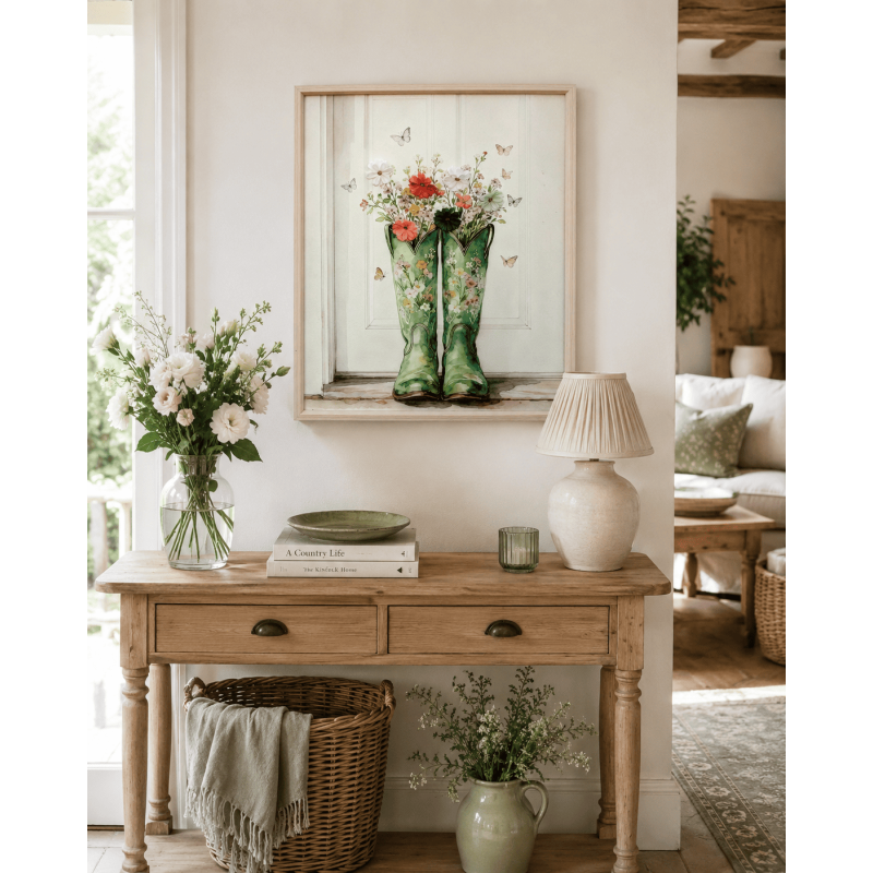 Tableau mural floral bottes vertes 50x60 cm Chedigny  - 2