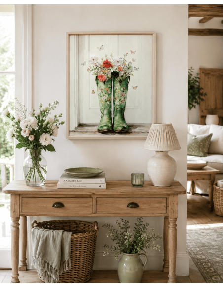 Tableau mural floral bottes vertes 50x60 cm Chedigny  - 2