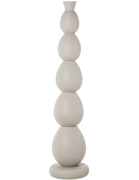 Grand vase de sol blanc mat en métal Ø27x115 cm Nisyros  - 1