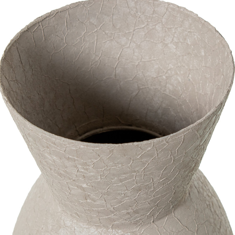 Grand vase de sol blanc mat en métal Ø27x115 cm Nisyros  - 5