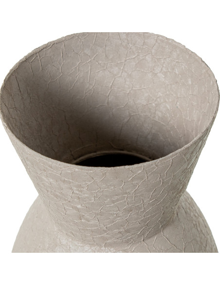 Grand vase de sol blanc mat en métal Ø27x115 cm Nisyros  - 5