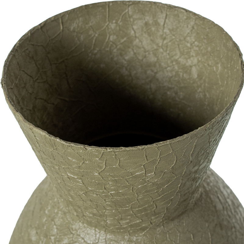 Grand vase de sol vert olive métal 115 cm Nisyros  - 4