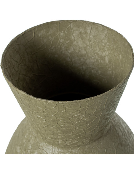 Grand vase de sol vert olive métal 115 cm Nisyros  - 4