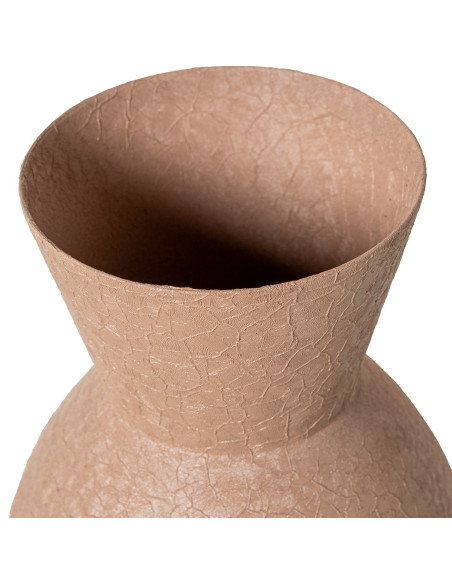 Grand vase de sol rose poudré métal 115 cm Nisyros  - 5