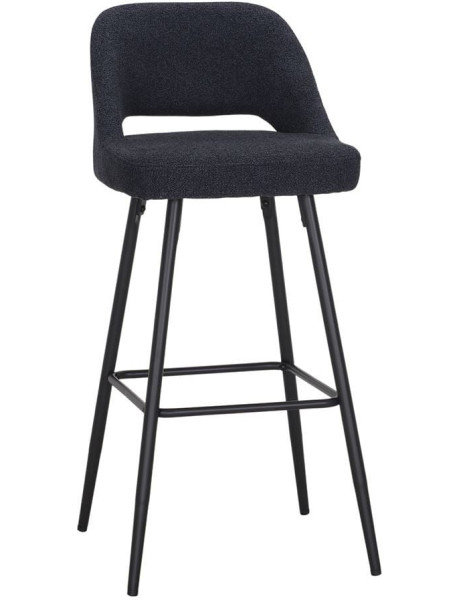 Tabouret de bar bleu marine tissu métal 75 cm Vordingborg  - 1