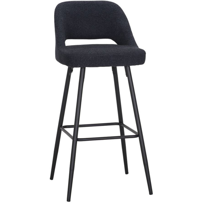 Tabouret de bar bleu marine tissu métal 75 cm Vordingborg  - 1