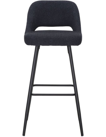 Tabouret de bar bleu marine tissu métal 75 cm Vordingborg  - 2