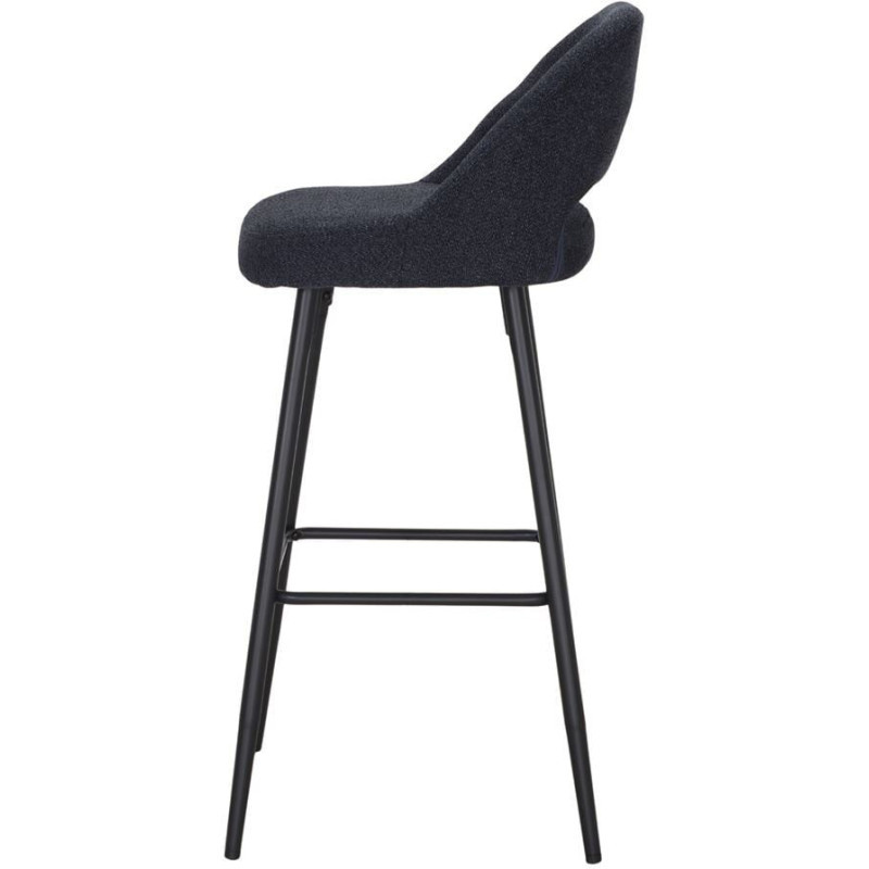 Tabouret de bar bleu marine tissu métal 75 cm Vordingborg  - 3