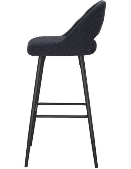 Tabouret de bar bleu marine tissu métal 75 cm Vordingborg  - 3