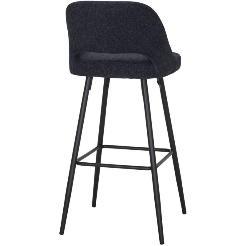Tabouret de bar bleu marine tissu métal 75 cm Vordingborg  - 4