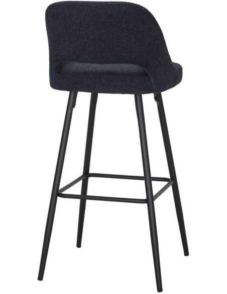 Tabouret de bar bleu marine tissu métal 75 cm Vordingborg  - 4