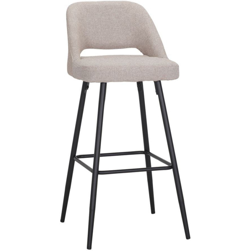 Tabouret de bar beige tissu 75 cm Vordingborg  - 1