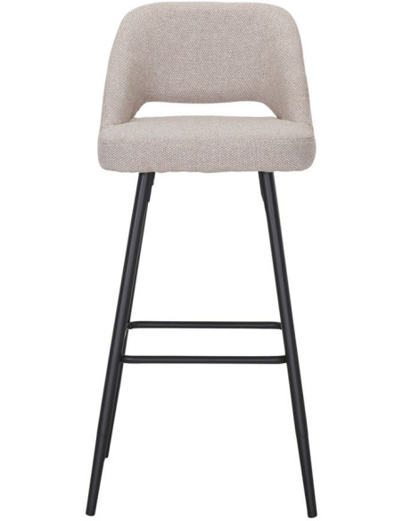 Tabouret de bar beige tissu 75 cm Vordingborg  - 2