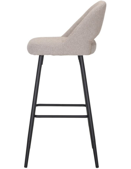 Tabouret de bar beige tissu 75 cm Vordingborg  - 3