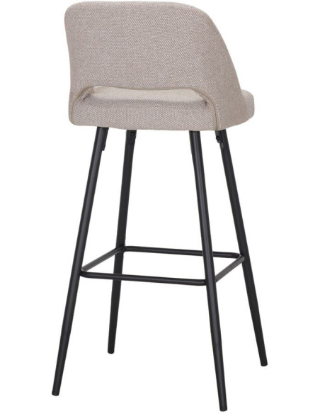 Tabouret de bar beige tissu 75 cm Vordingborg  - 4