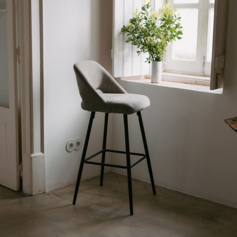 Tabouret de bar ivoire tissu 45x50x99 cm Vordingborg  - 2