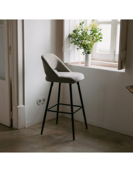 Tabouret de bar ivoire tissu 45x50x99 cm Vordingborg  - 2