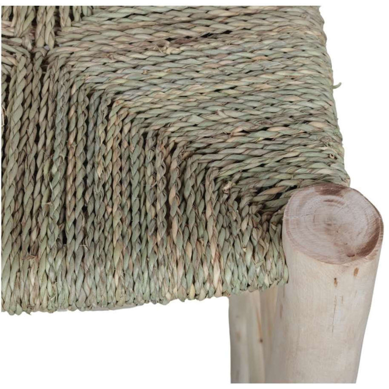 Tabouret de cuisine bois naturel assise tressée 64 cm Frigiliana  - 5