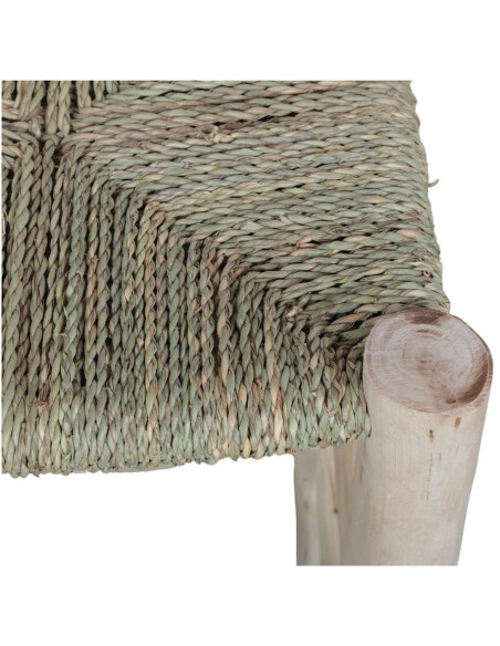 Tabouret de cuisine bois naturel assise tressée 64 cm Frigiliana  - 5