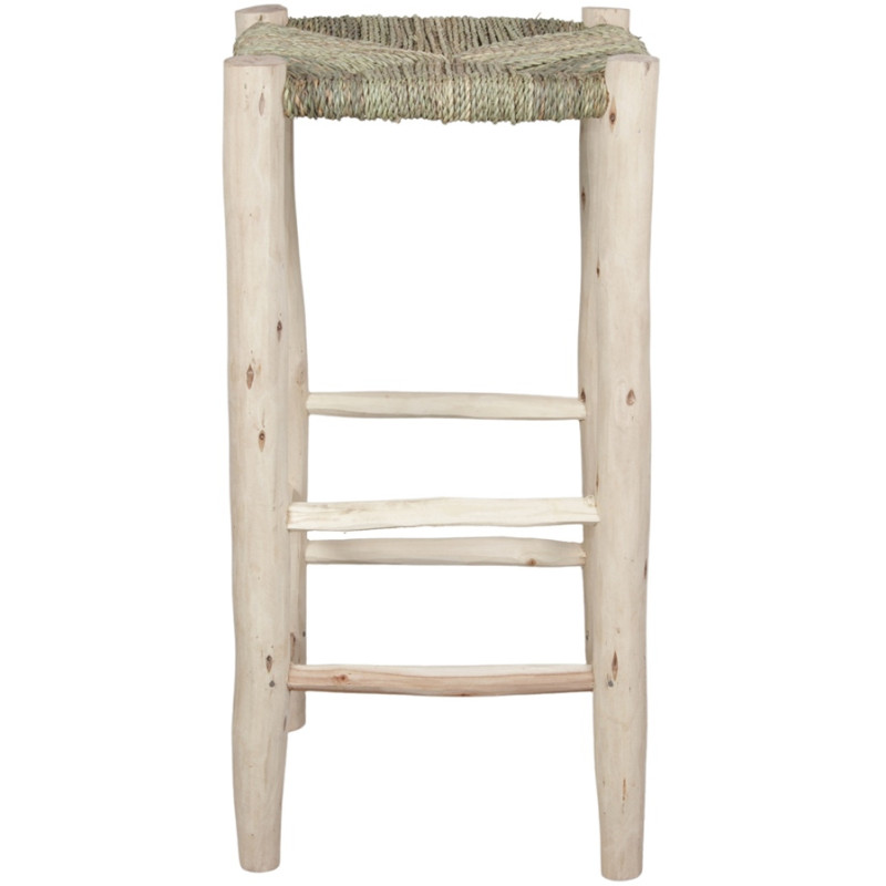 Tabouret de cuisine bois naturel assise tressée 64 cm Frigiliana  - 3