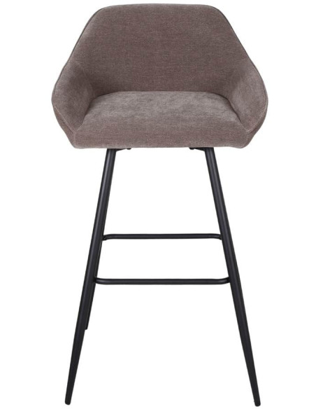 Tabouret de bar tissu vert sauge avec dossier 97 cm Buje  - 2