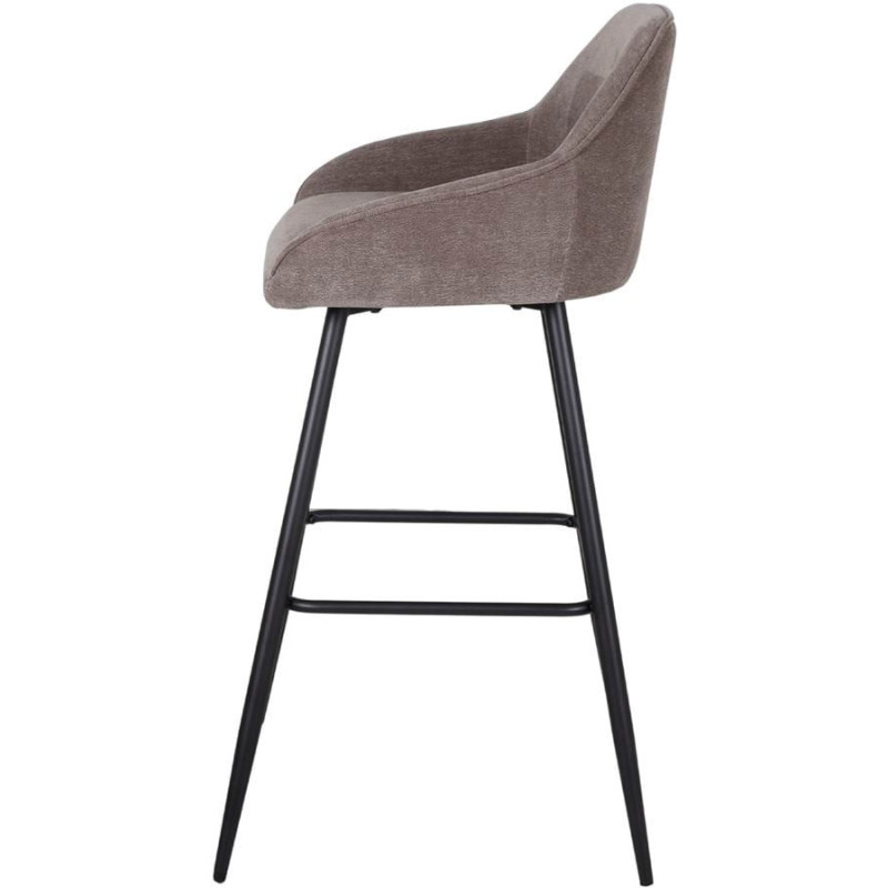 Tabouret de bar tissu vert sauge avec dossier 97 cm Buje  - 3