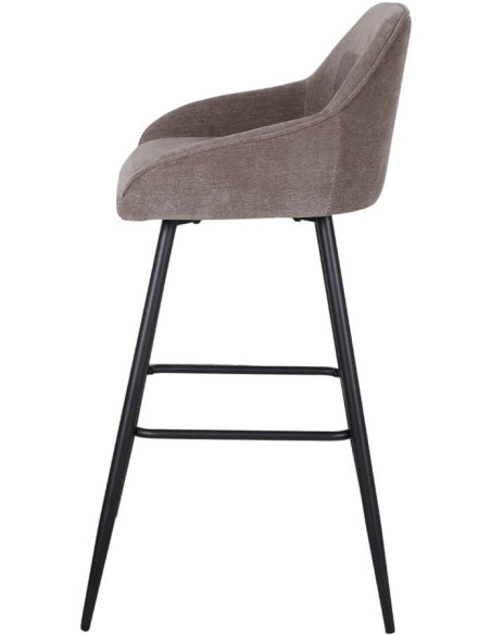 Tabouret de bar tissu vert sauge avec dossier 97 cm Buje  - 3
