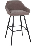 Tabouret de bar tissu vert sauge avec dossier 97 cm Buje