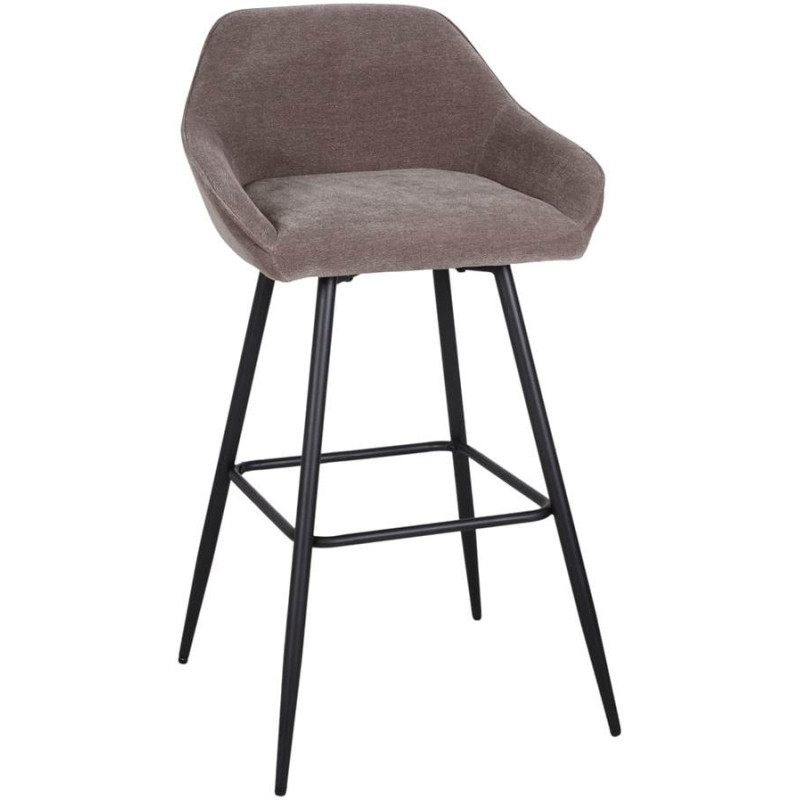 Tabouret de bar tissu vert sauge avec dossier 97 cm Buje  - 1