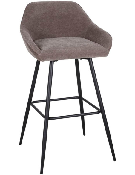 Tabouret de bar tissu vert sauge avec dossier 97 cm Buje  - 1