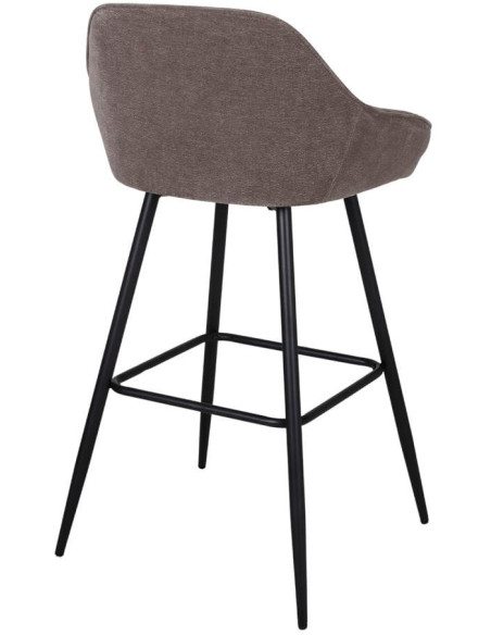 Tabouret de bar tissu vert sauge avec dossier 97 cm Buje  - 4
