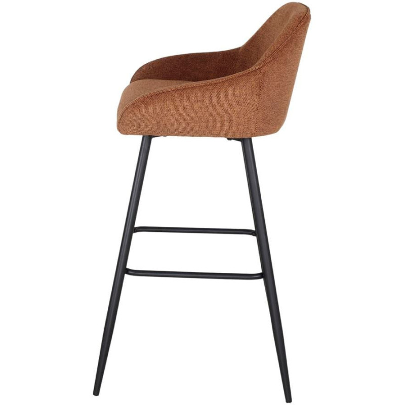 Tabouret de bar tissu caramel avec dossier 97 cm Buje  - 3