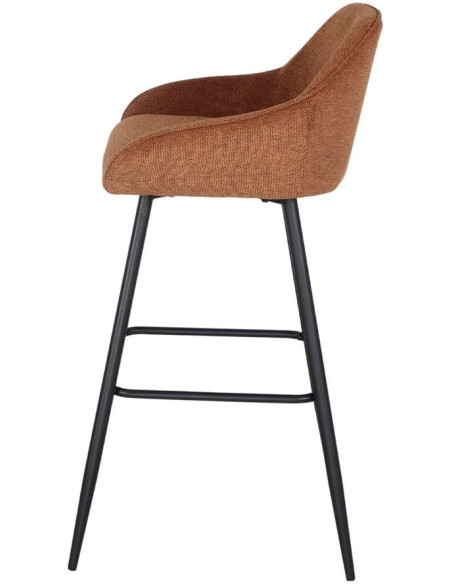 Tabouret de bar tissu caramel avec dossier 97 cm Buje  - 3