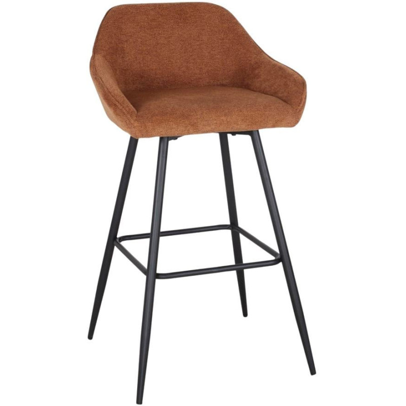 Tabouret de bar tissu caramel avec dossier 97 cm Buje  - 1