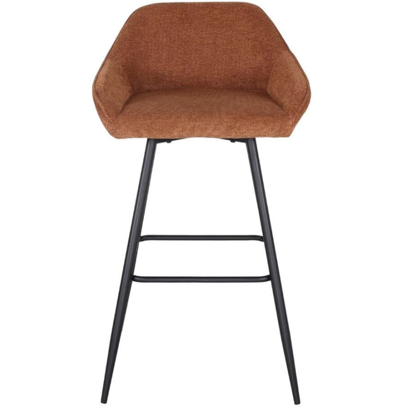 Tabouret de bar tissu caramel avec dossier 97 cm Buje  - 2