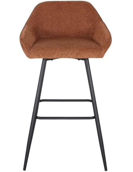 Tabouret de bar tissu caramel avec dossier 97 cm Buje  - 2
