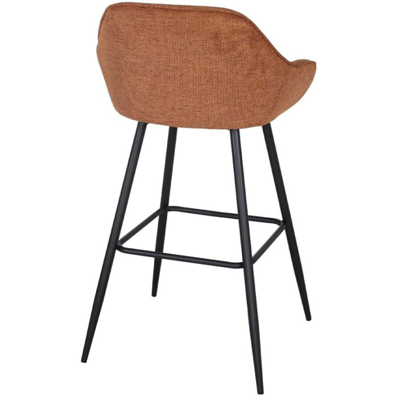 Tabouret de bar tissu caramel avec dossier 97 cm Buje  - 4
