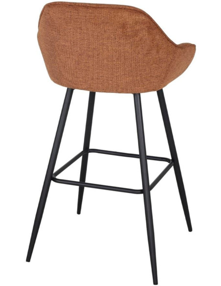 Tabouret de bar tissu caramel avec dossier 97 cm Buje  - 4