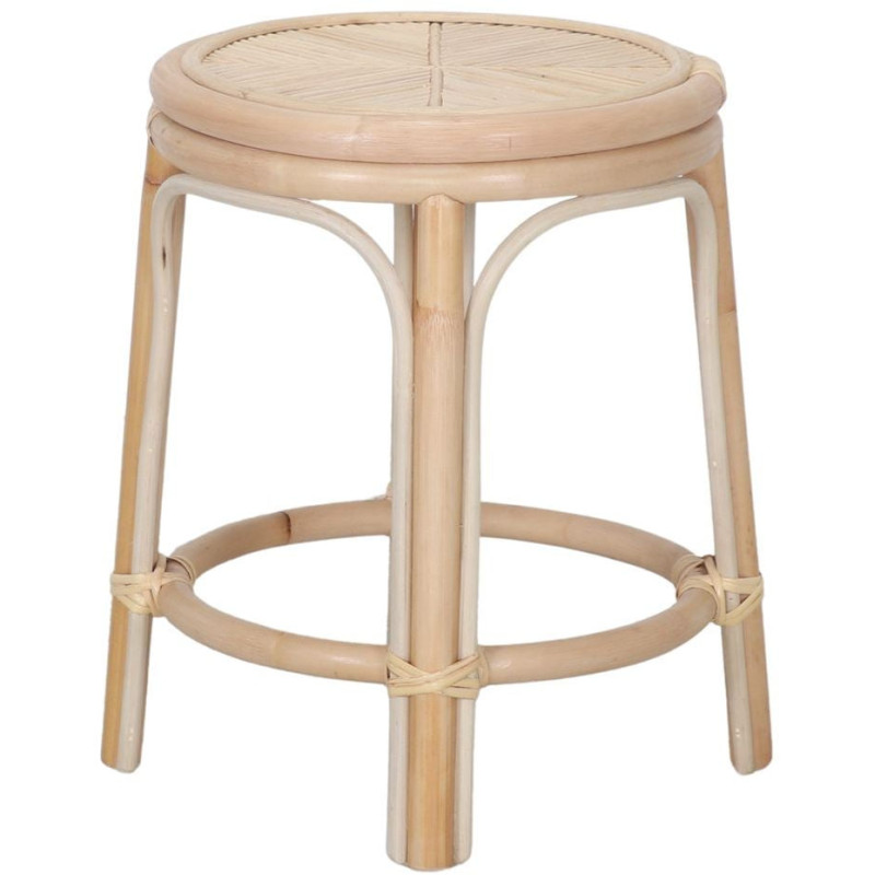 Tabouret bas rotin naturel empilable 46 cm Forio  - 1