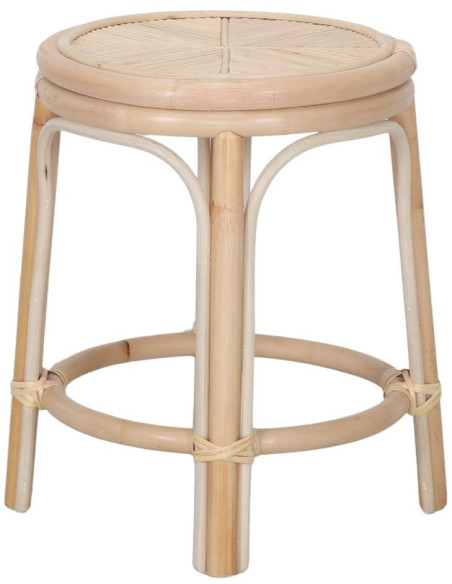 Tabouret bas rotin naturel empilable 46 cm Forio  - 1