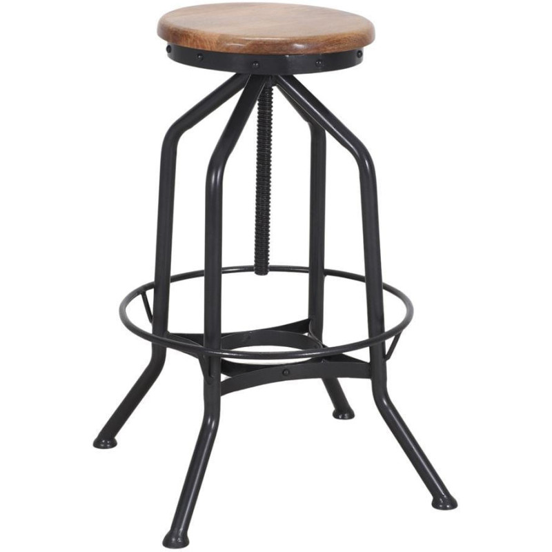 Tabouret de bar réglable bois métal 72 à 85 cm Tampere  - 1