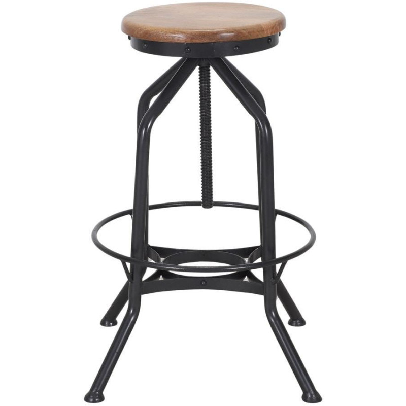 Tabouret de bar réglable bois métal 72 à 85 cm Tampere  - 2