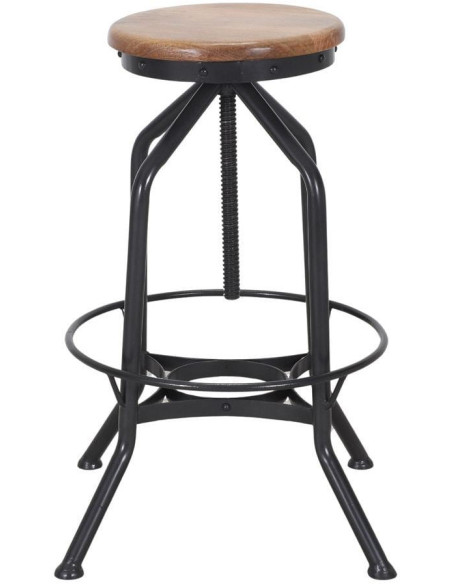 Tabouret de bar réglable bois métal 72 à 85 cm Tampere  - 2