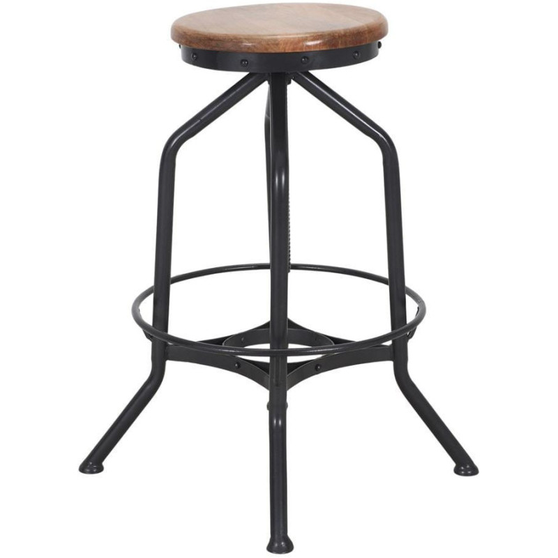 Tabouret de bar réglable bois métal 72 à 85 cm Tampere  - 3