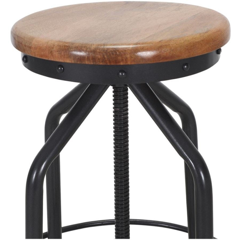 Tabouret de bar réglable bois métal 72 à 85 cm Tampere  - 4