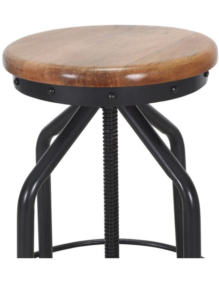 Tabouret de bar réglable bois métal 72 à 85 cm Tampere  - 4