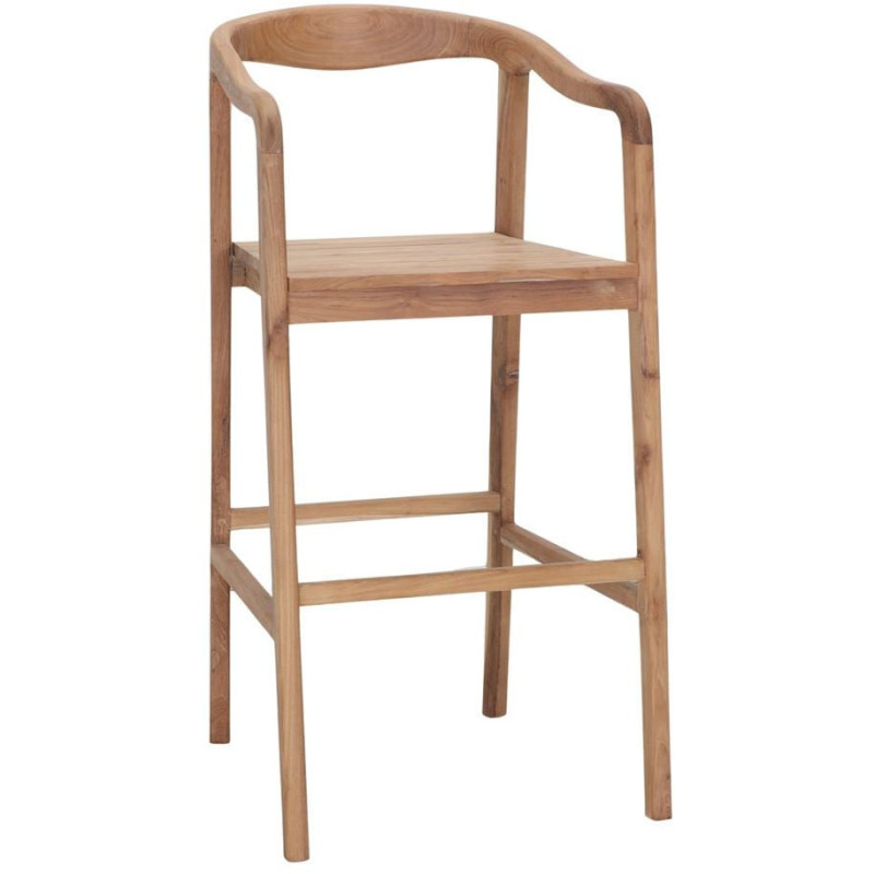 Tabouret de bar bois de teck avec dossier 106 cm Hailuoto  - 1