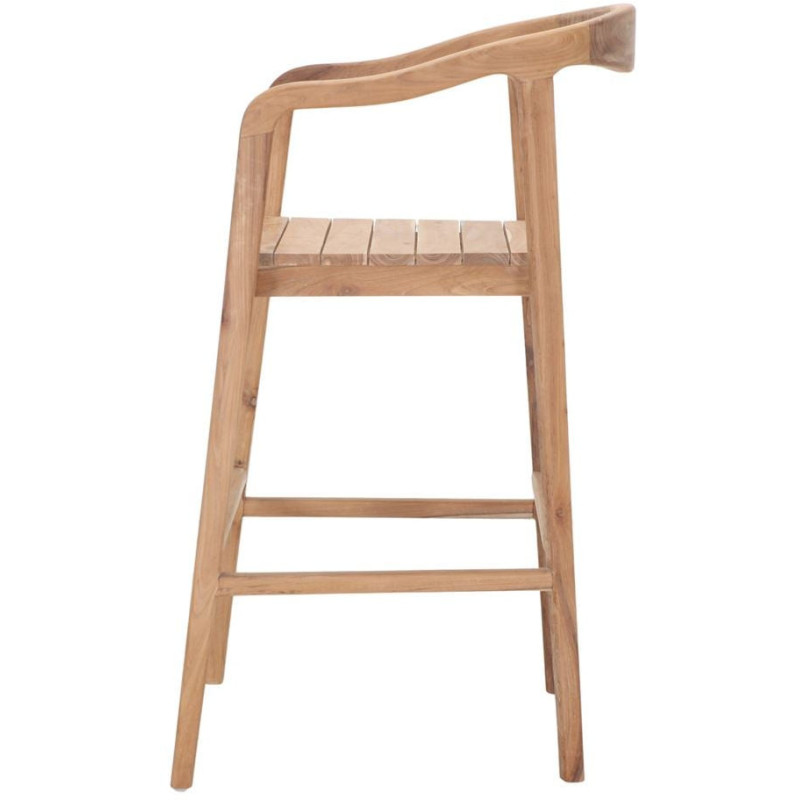 Tabouret de bar bois de teck avec dossier 106 cm Hailuoto  - 3