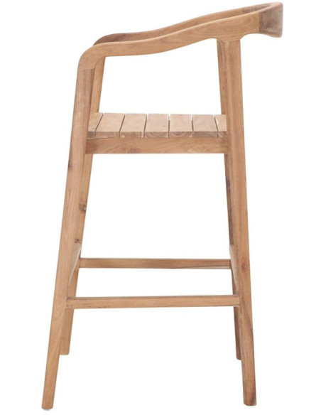 Tabouret de bar bois de teck avec dossier 106 cm Hailuoto  - 3